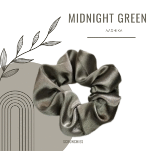 Set of 6 Midnight Green Scrunchies