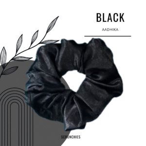 Set of 6 Black Scrunchies