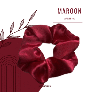 Set of 6 Maroon Scrunchies
