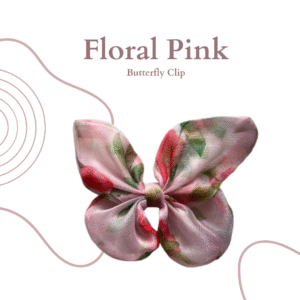 Set of 4 Floral Pink Clip