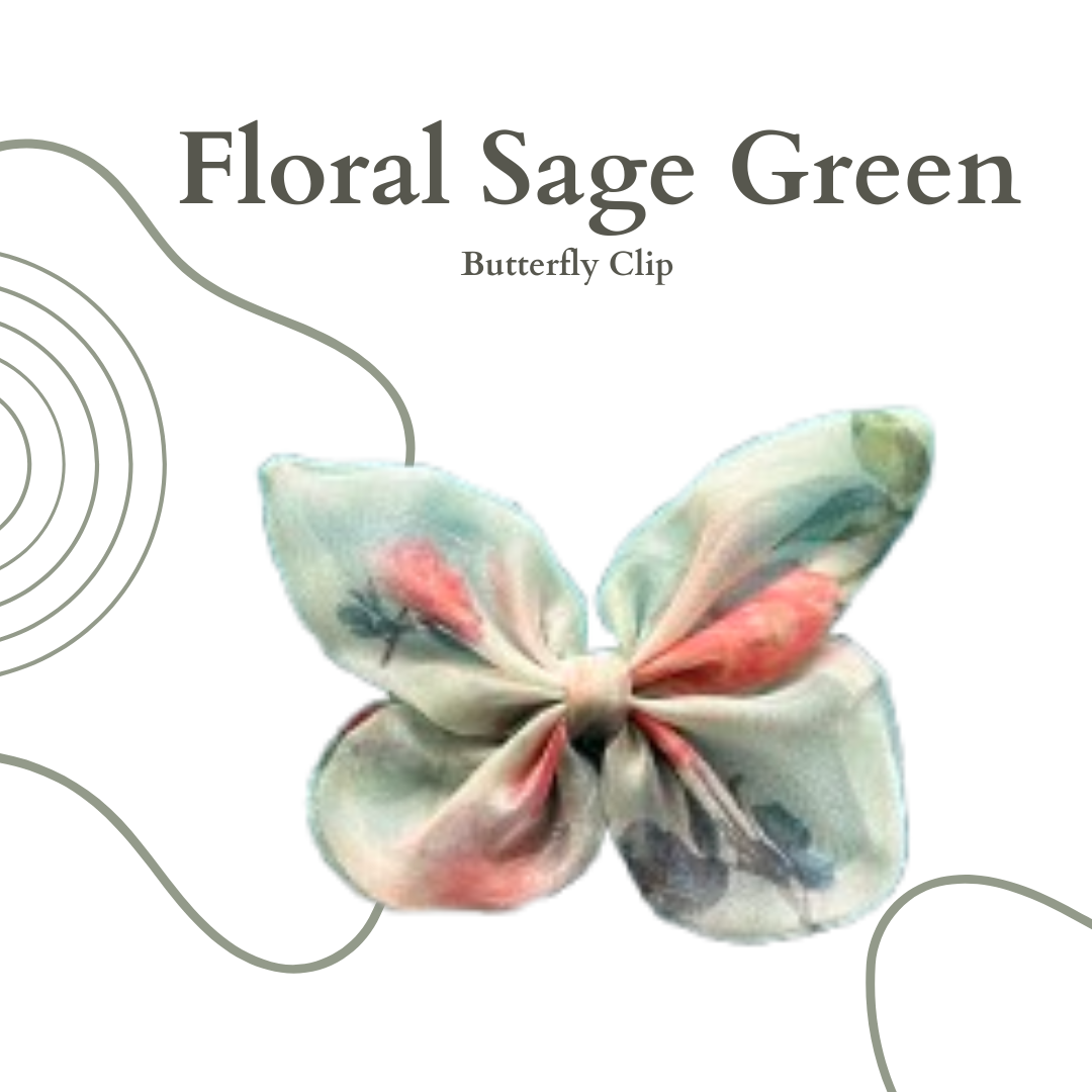 Set of 4 Floral Sage Green