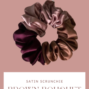 Set of 3 Brown Bouquet Scrunchies